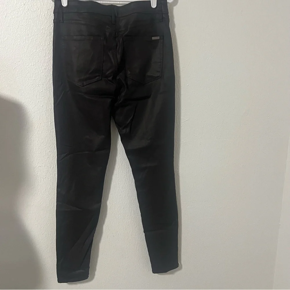 White House Black Market The Skinny High-Rise Coated Skinny Jean Sz 8 Chocolate